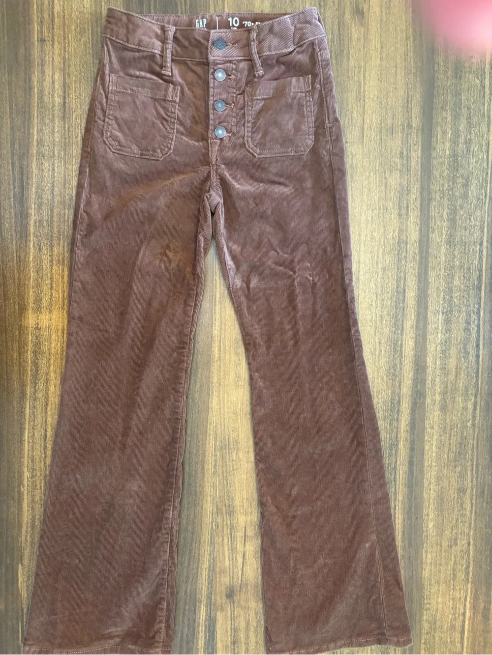 GAP girls Brown Corduroy Flared Kids Pants 10slim